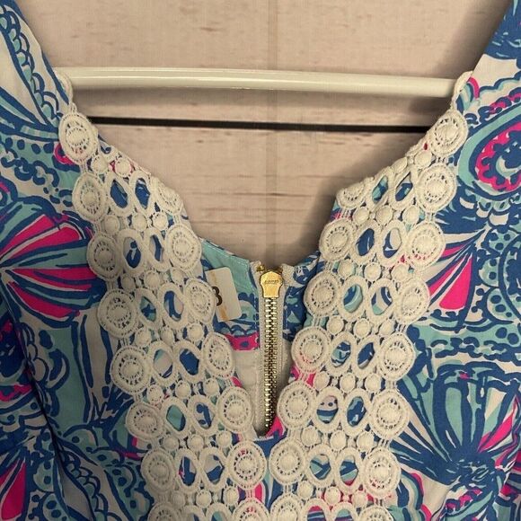 Lilly Pulitzer Target 20th Anniversary Lace Trim Mini Shift Dress Women Size 2 - Picture 4 of 14